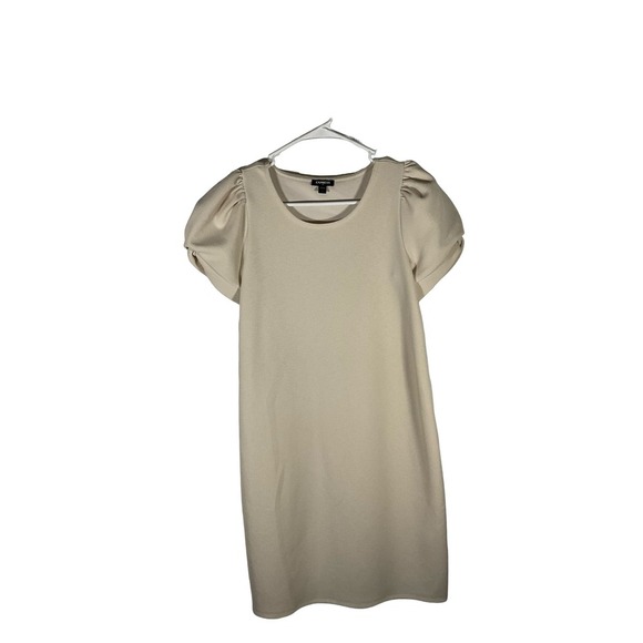 Express Dresses & Skirts - Express Puff Sleeve Dress - Casual Mini Dress - Beige - Size S